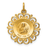 14k Yellow Gold Solid Saint Theresa Medal Charm Pendant