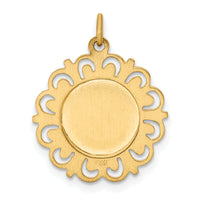 Saris and Things 14k Yellow Gold Solid Saint Francis of Assisi Medal Charm Pendant