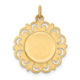 Saris and Things 14k Yellow Gold Solid Saint Francis of Assisi Medal Charm Pendant