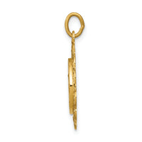 Saris and Things 14k Yellow Gold Solid Saint Anne Medal Charm Pendant