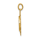 Saris and Things 14k Yellow Gold Solid Saint Anne Medal Charm Pendant