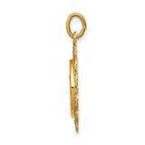 Saris and Things 14k Yellow Gold Solid Saint Anne Medal Charm Pendant