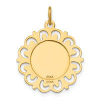 Saris and Things 14k Yellow Gold Solid Saint Anne Medal Charm Pendant