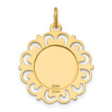 Saris and Things 14k Yellow Gold Solid Saint Anne Medal Charm Pendant