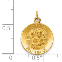 Saris and Things 14k Yellow Gold Solid Saint Mark Medal Charm Pendant