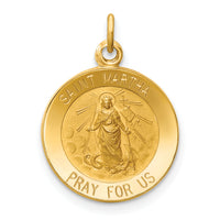 Saris and Things 14k Yellow Gold Solid Saint Martha Medal Charm Pendant