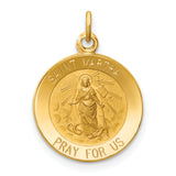 Saris and Things 14k Yellow Gold Solid Saint Martha Medal Charm Pendant
