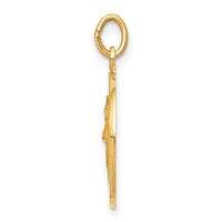 Saris and Things 14k Yellow Gold Solid Saint Patrick Medal Charm Pendant