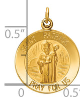 Saris and Things 14k Yellow Gold Solid Saint Patrick Medal Charm Pendant