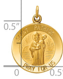 Saris and Things 14k Yellow Gold Solid Saint Patrick Medal Charm Pendant