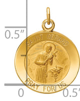 Saris and Things 14k Yellow Gold Solid Saint Gerard Medal Charm Pendant