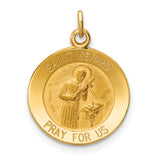 Saris and Things 14k Yellow Gold Solid Saint Gerard Medal Charm Pendant