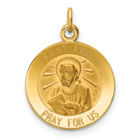 Saris and Things 14k Yellow Gold Solid Saint Paul Medal Charm Pendant