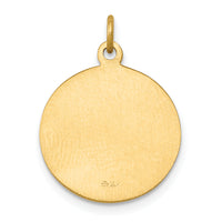Saris and Things 14k Yellow Gold Solid Saint George Medal Charm Pendant