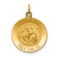 Saris and Things 14k Yellow Gold Solid Saint George Medal Charm Pendant