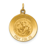 Saris and Things 14k Yellow Gold Solid Saint George Medal Charm Pendant