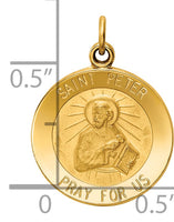 Saris and Things 14k Yellow Gold Solid Saint Peter Medal Charm Pendant