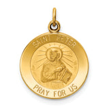 Saris and Things 14k Yellow Gold Solid Saint Peter Medal Charm Pendant