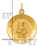 Saris and Things 14k Yellow Gold Saint Roch Medal Charm Pendant