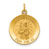Saris and Things 14k Yellow Gold Saint Roch Medal Charm Pendant