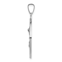 14k White Gold Hollow Saint Michael Medal Charm Pendant