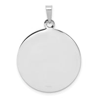 14k White Gold Hollow Saint Michael Medal Charm Pendant