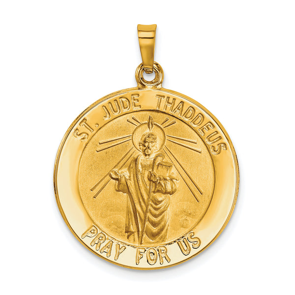 14k Yellow or White Gold Saint Jude Medal Pendant