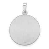 Saris and Things 14k White Gold Solid Saint Christopher Medal Charm Pendant