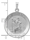 Saris and Things 14k White Gold Solid Saint Christopher Medal Charm Pendant
