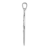 Saris and Things 14k White Gold Solid Saint Christopher Medal Charm Pendant