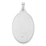 Saris and Things 14k White Gold Solid Saint Christopher Medal Charm Pendant