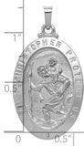 Saris and Things 14k White Gold Solid Saint Christopher Medal Charm Pendant