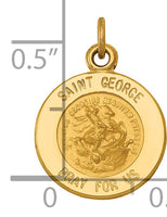 Saris and Things 14k Yellow Gold Solid Saint George Medal Charm Pendant