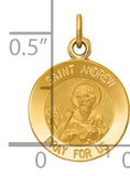 14k Yellow Gold Solid Saint Andrew Medal Charm Pendant