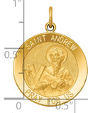 14k Yellow Gold Solid Saint Andrew Medal Charm Pendant