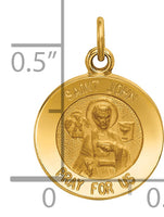 14k Yellow Gold Solid Saint John Medal Charm Pendant