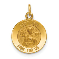14k Yellow Gold Solid Saint John Medal Charm Pendant