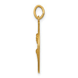 Saris and Things 14k Yellow Gold Solid Saint John Medal Charm Pendant