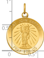 Saris and Things 14k Yellow Gold Solid Saint John Baptist Medal Charm Pendant