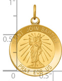 Saris and Things 14k Yellow Gold Solid Saint John Baptist Medal Charm Pendant