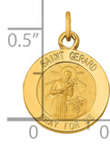 Saris and Things 14k Yellow Gold Solid Saint Gerard Medal Charm Pendant