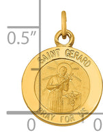 Saris and Things 14k Yellow Gold Solid Saint Gerard Medal Charm Pendant