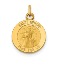 Saris and Things 14k Yellow Gold Solid Saint Gerard Medal Charm Pendant