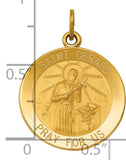 Saris and Things 14k Yellow Gold Solid Saint Gerard Medal Charm Pendant