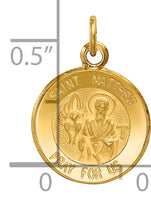 Saris and Things 14k Yellow Gold Solid Saint Matthew Medal Charm Pendant