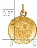 Saris and Things 14k Yellow Gold Solid Saint Matthew Medal Charm Pendant