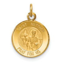 Saris and Things 14k Yellow Gold Solid Saint Matthew Medal Charm Pendant