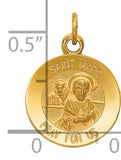 Saris and Things 14k Yellow Gold Solid Saint Mark Medal Charm Pendant
