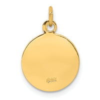 Saris and Things 14k Yellow Gold Solid Saint Martha Medal Charm Pendant