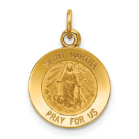 Saris and Things 14k Yellow Gold Solid Saint Martha Medal Charm Pendant
